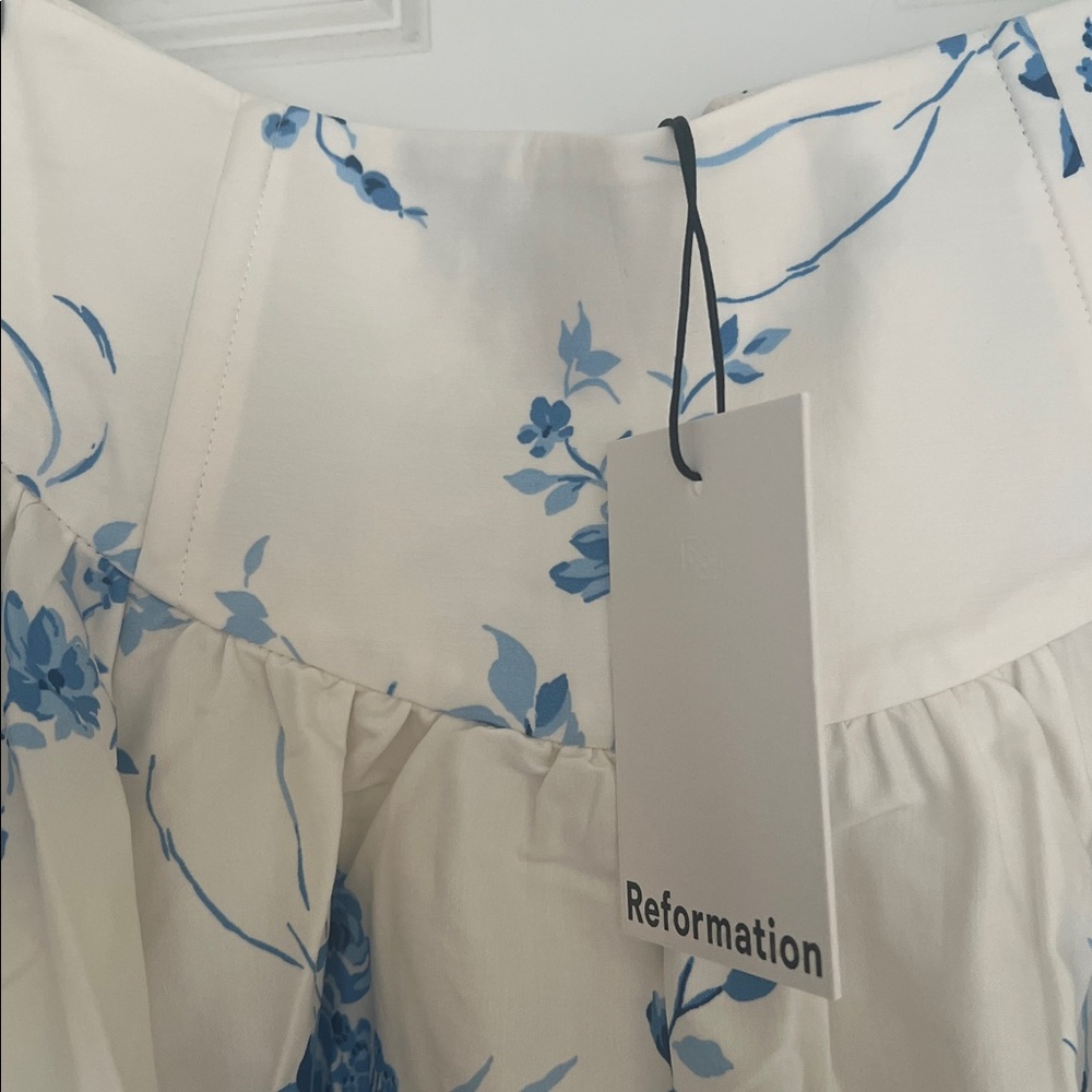 Reformation Polina Blue Floral Midi Skirt - Picture 3 of 3
